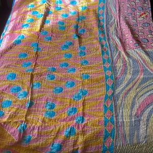 Recycled fabric hand quilted Kantha throws